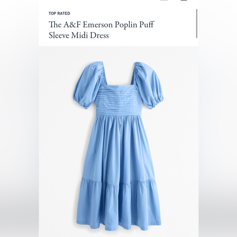 The A&F Emerson Poplin Puff Sleeve Midi Dress